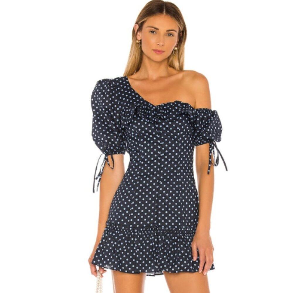 Majorelle Sonia Mini Dress in Blue Dot Size Small